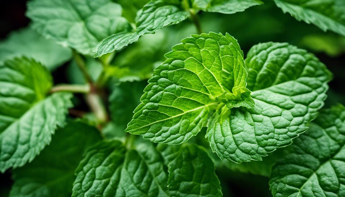 A close-up image of mint leaves, describing the fragrant plant for visually impaired individuals