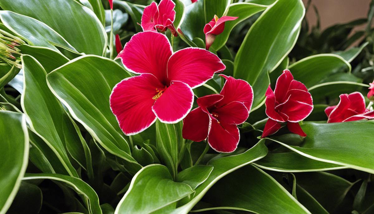 Different types of red flowering indoor plants