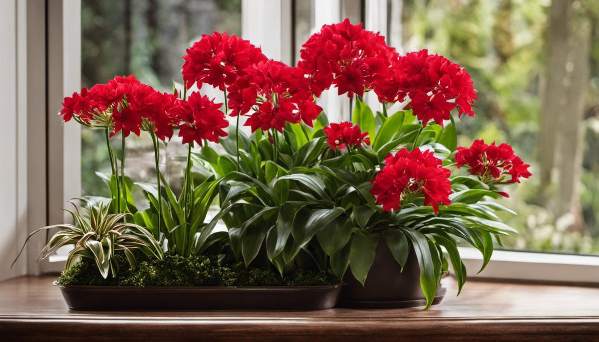 Image of red flowering indoor plants